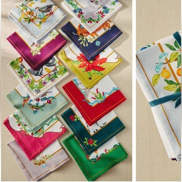 2023 Lou Rota twelve Days of Christmas napkin set of 12 - Picture 14 of 14